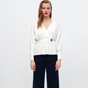ZARA SHIRT BLOUSE WHITE SIZE SMALL S Brand new